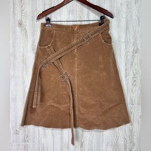 Neesh by DAR Tan Corduroy Vintage Inspired Skirt Size Medium